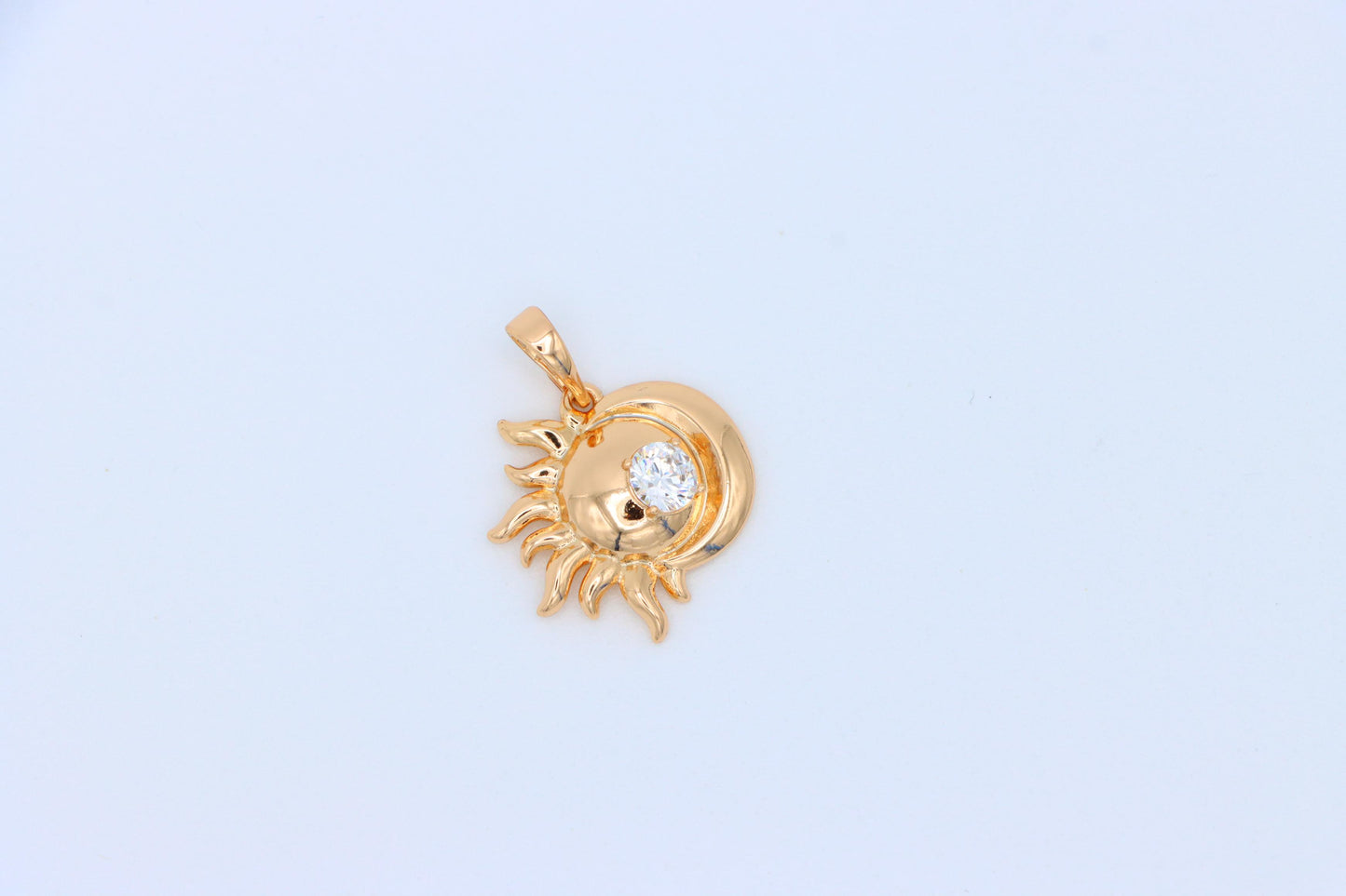 Round Green Stone Pendant in Rose Gold Finish, XPPT1561 (2144-1)