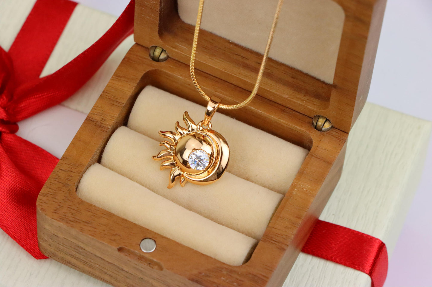 Round Green Stone Pendant in Rose Gold Finish, XPPT1561 (2144-1)