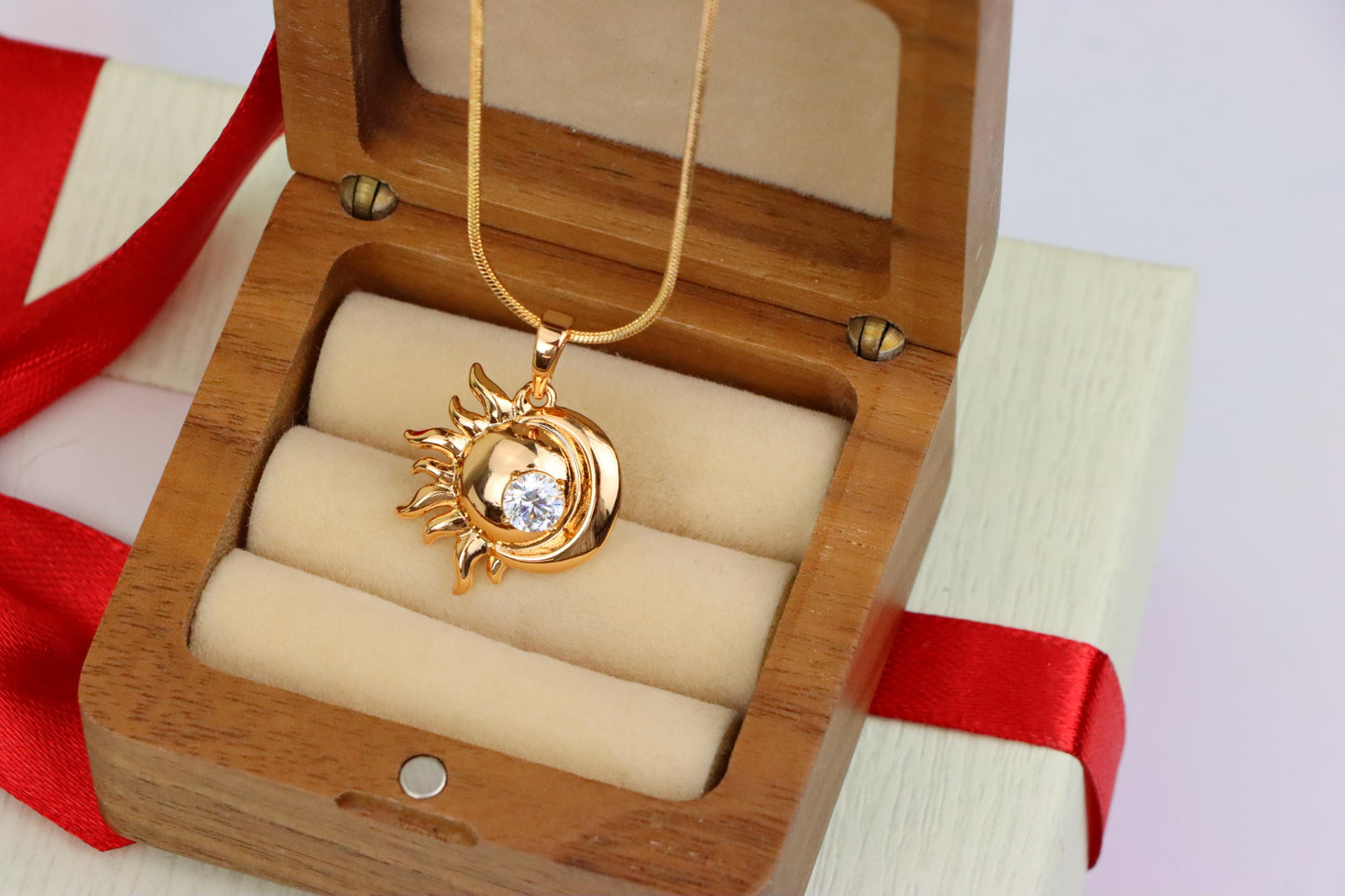 Round Green Stone Pendant in Rose Gold Finish, XPPT1561 (2144-1)