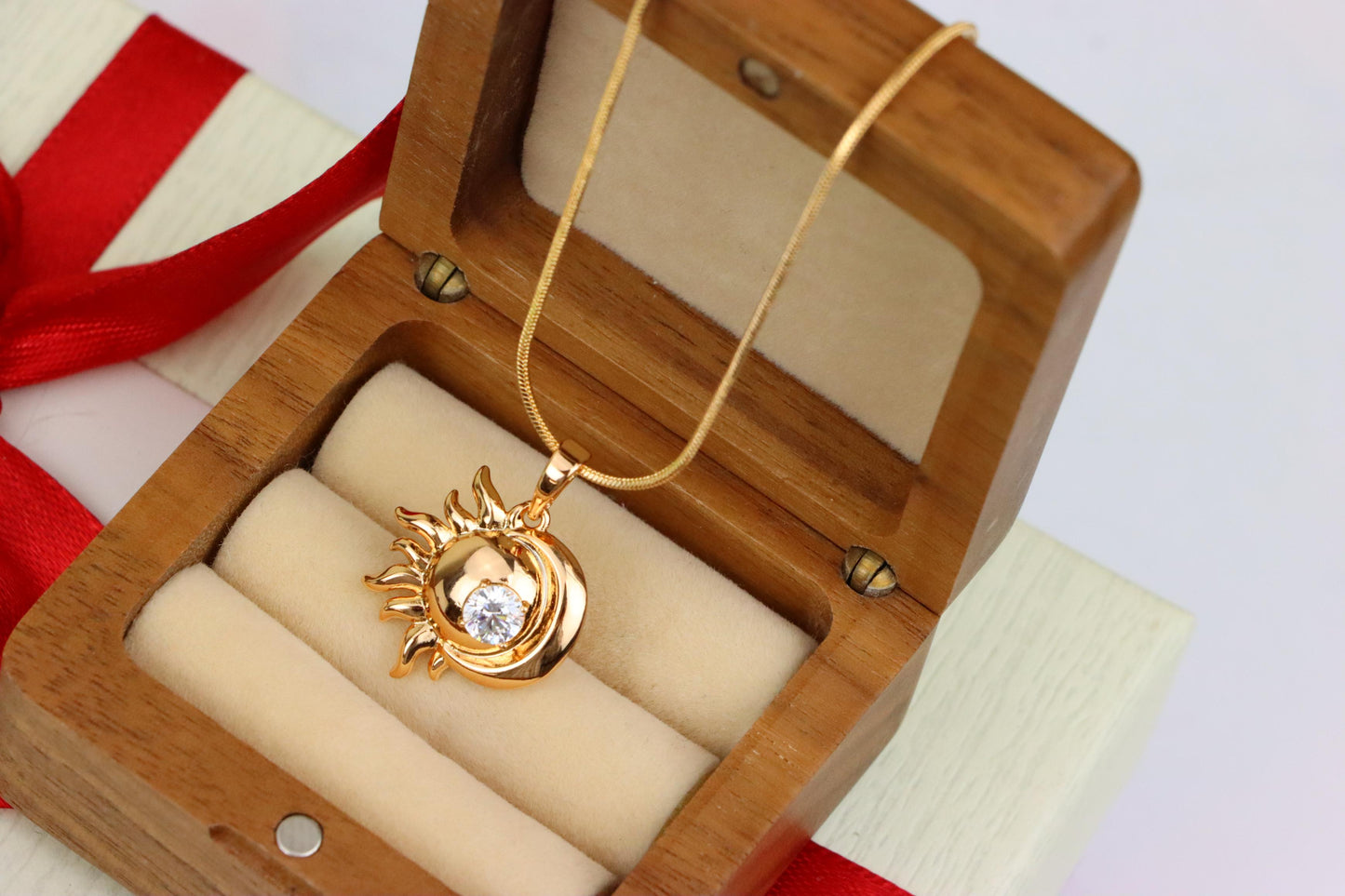 Round Green Stone Pendant in Rose Gold Finish, XPPT1561 (2144-1)