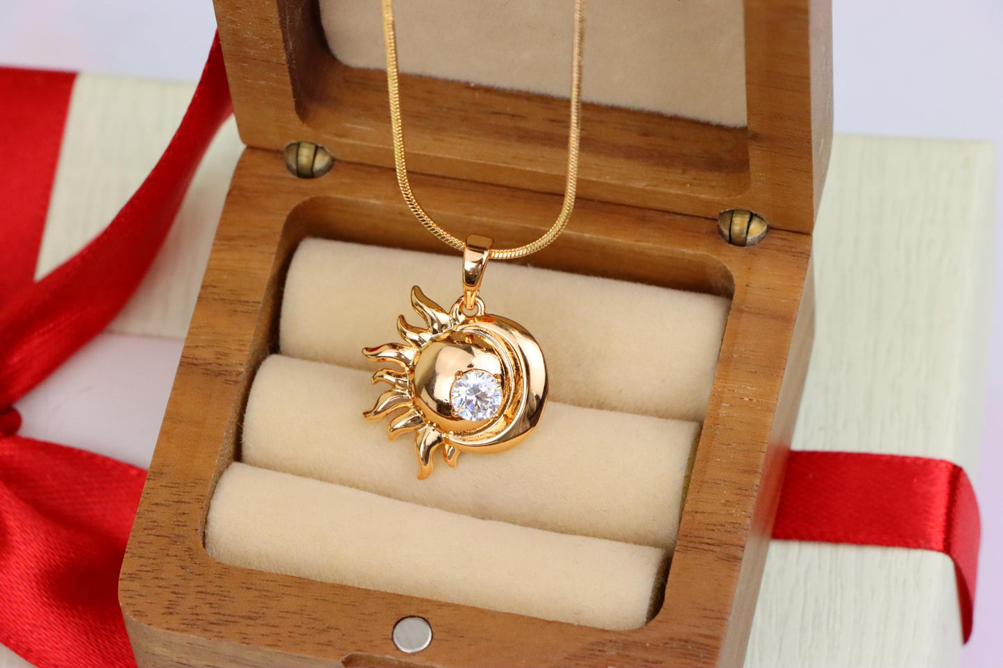 Round Green Stone Pendant in Rose Gold Finish, XPPT1561 (2144-1)