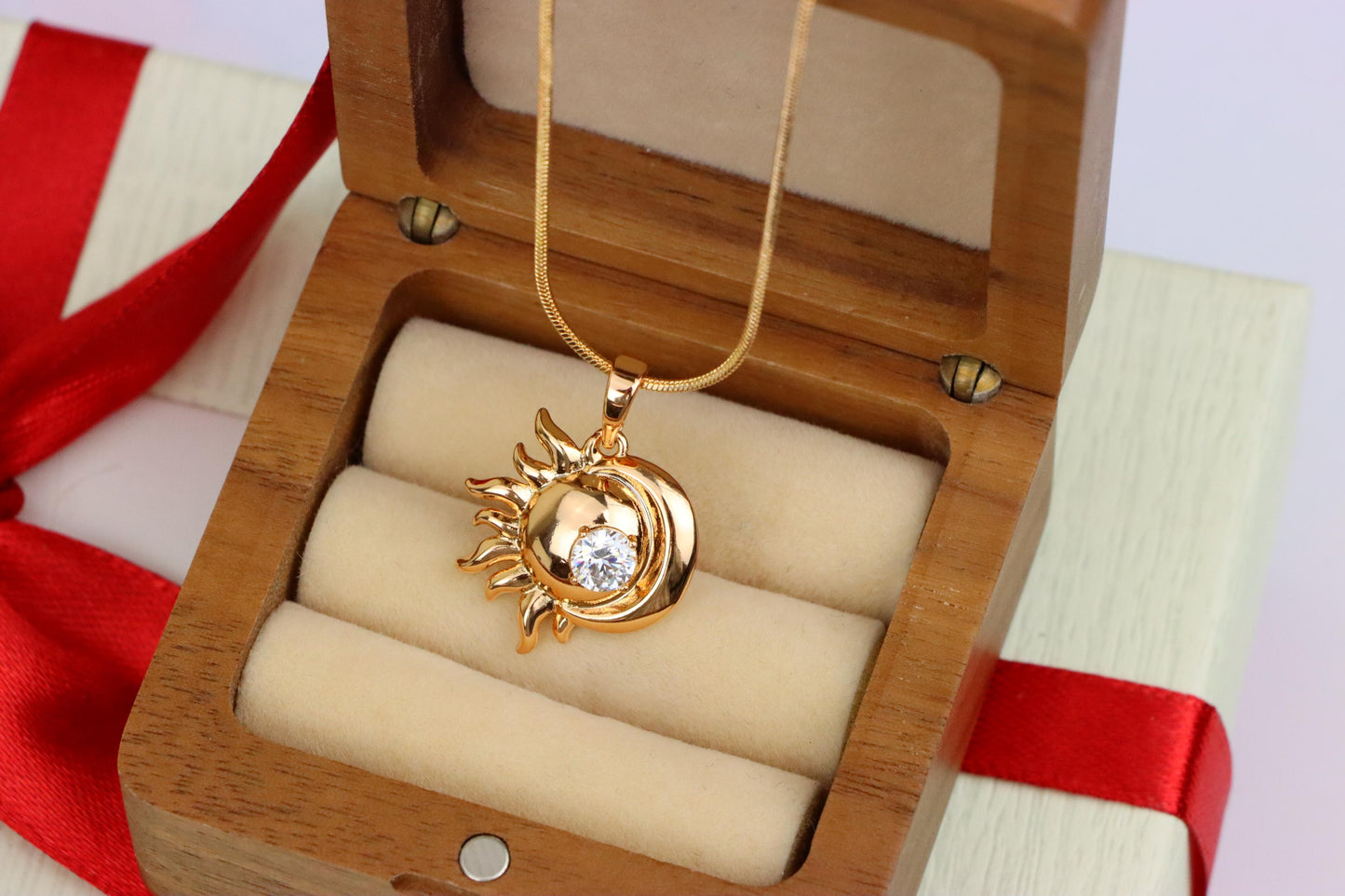 Round Green Stone Pendant in Rose Gold Finish, XPPT1561 (2144-1)