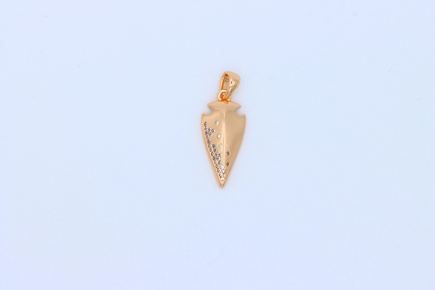 Arrowhead Shaped Rose Gold Pendant with Crystals, XPPT1562 (2144-2)