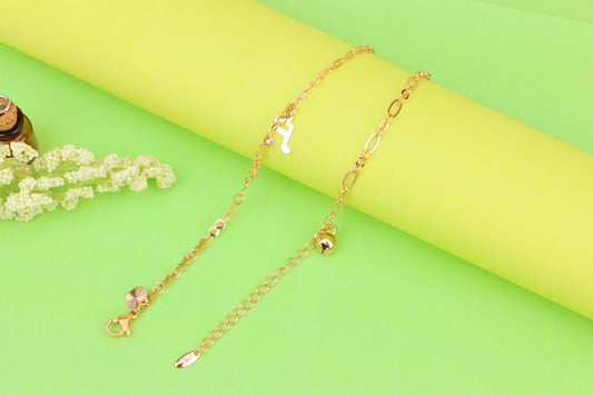 Rose Gold Plated Anklet with Music Note & Charms, XPAL1181 (2118-10)