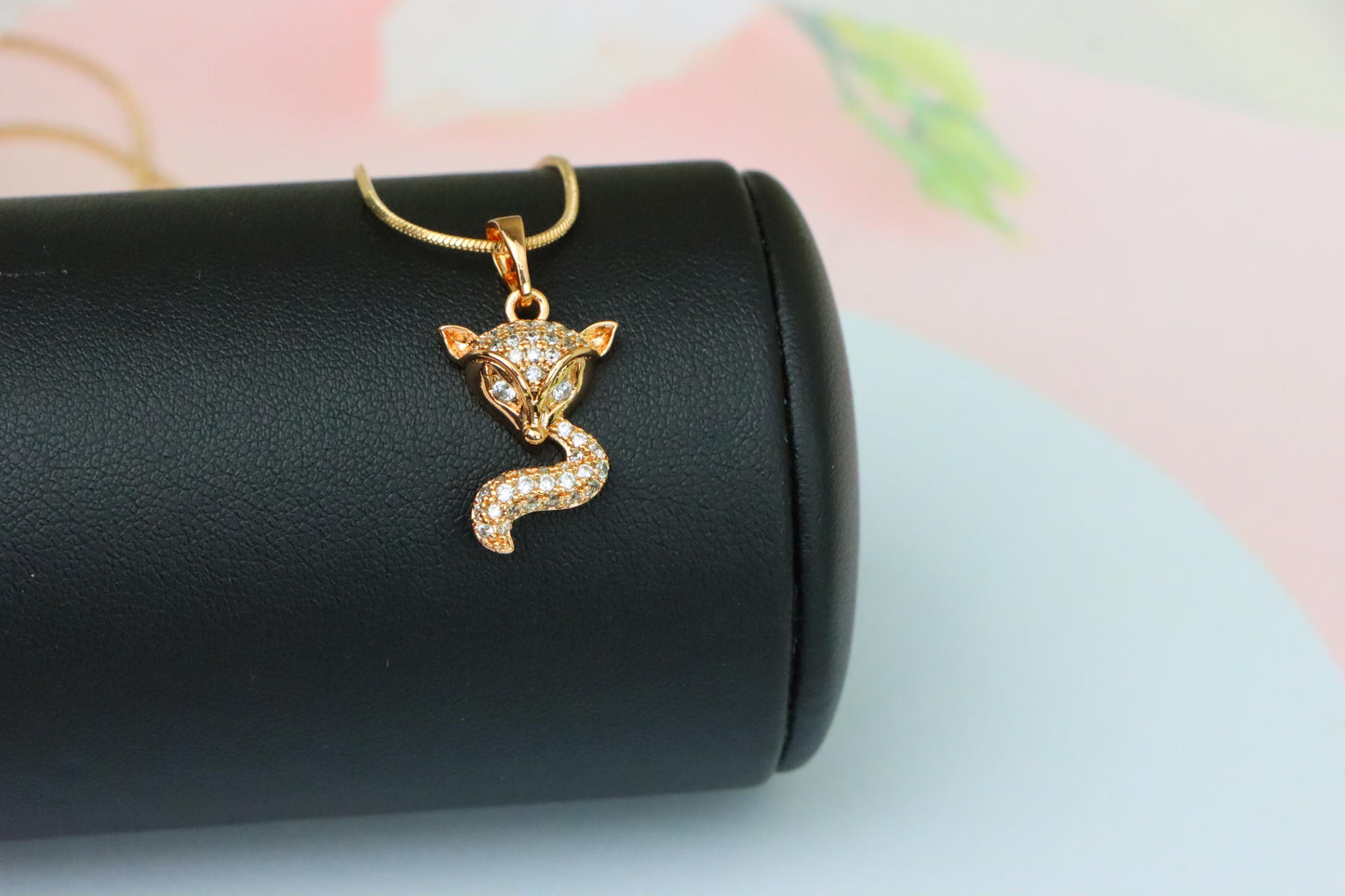 Crystal Fox Design Rose Gold Pendant – Sparkling, XPPT1565 (2144-5)