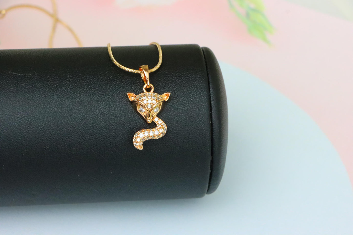 Crystal Fox Design Rose Gold Pendant – Sparkling, XPPT1565 (2144-5)