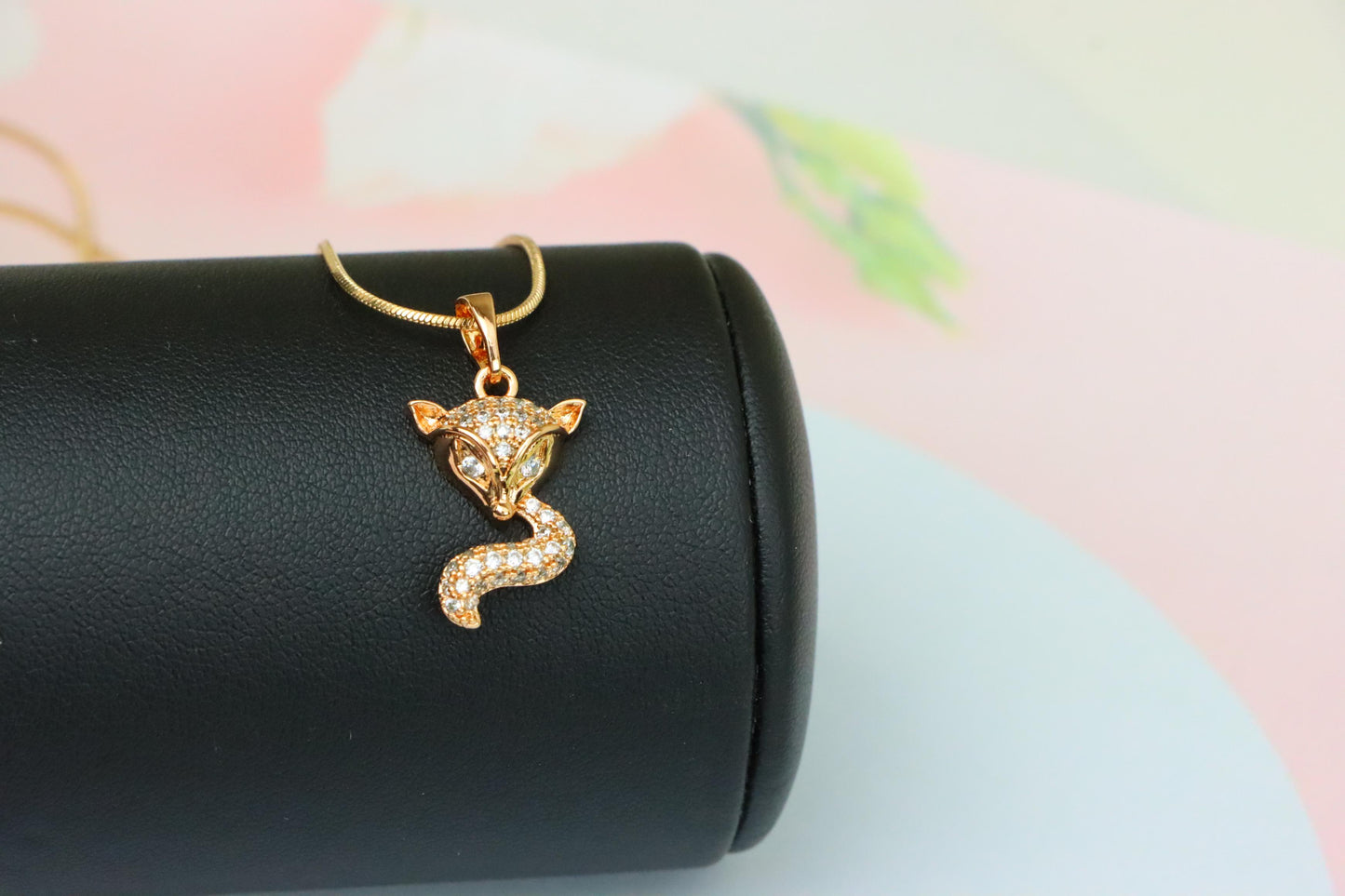 Crystal Fox Design Rose Gold Pendant – Sparkling, XPPT1565 (2144-5)