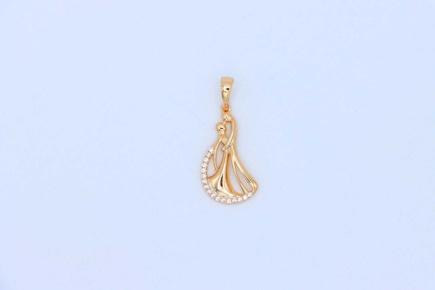 Dancing Couple Rose Gold Pendant with Crystals, XPPT1568 (2144-8)