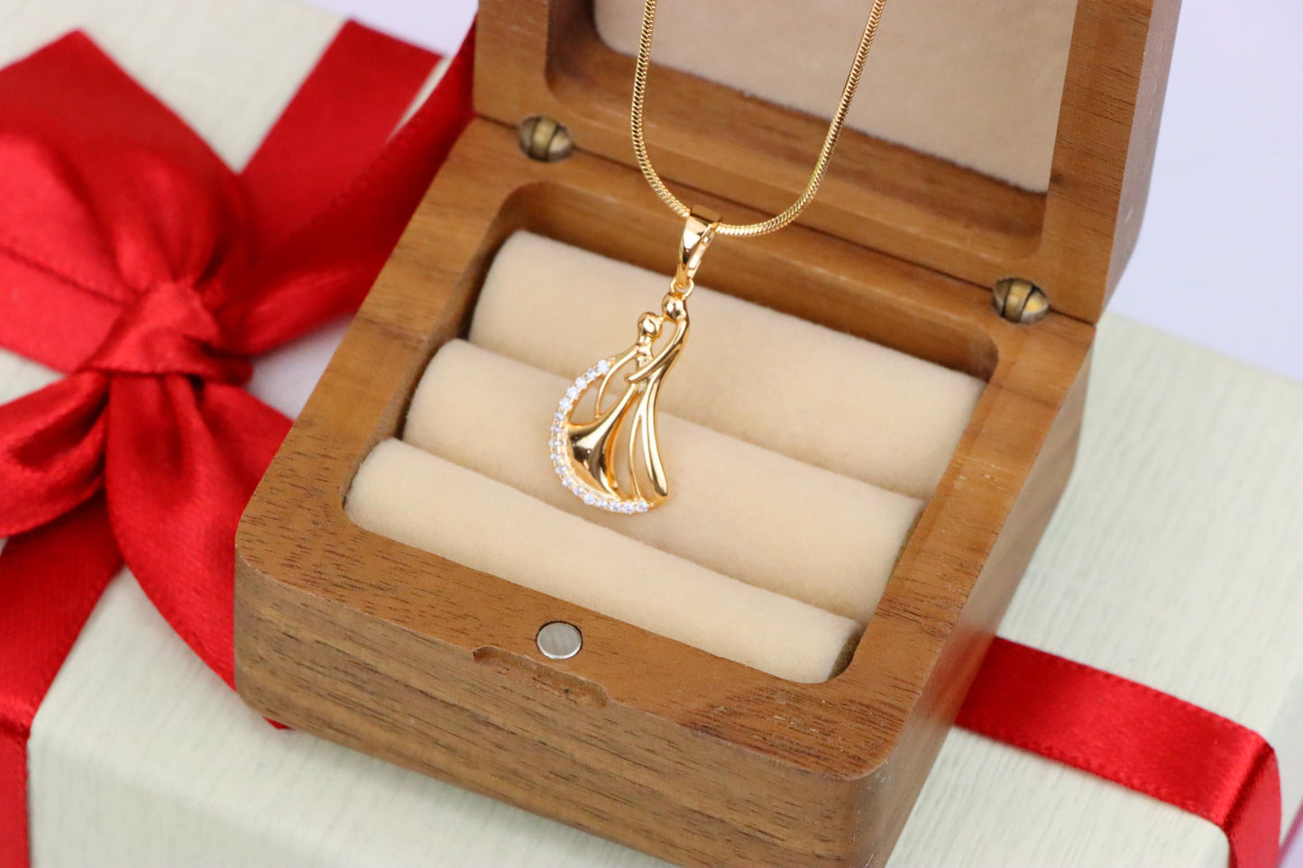 Dancing Couple Rose Gold Pendant with Crystals, XPPT1568 (2144-8)