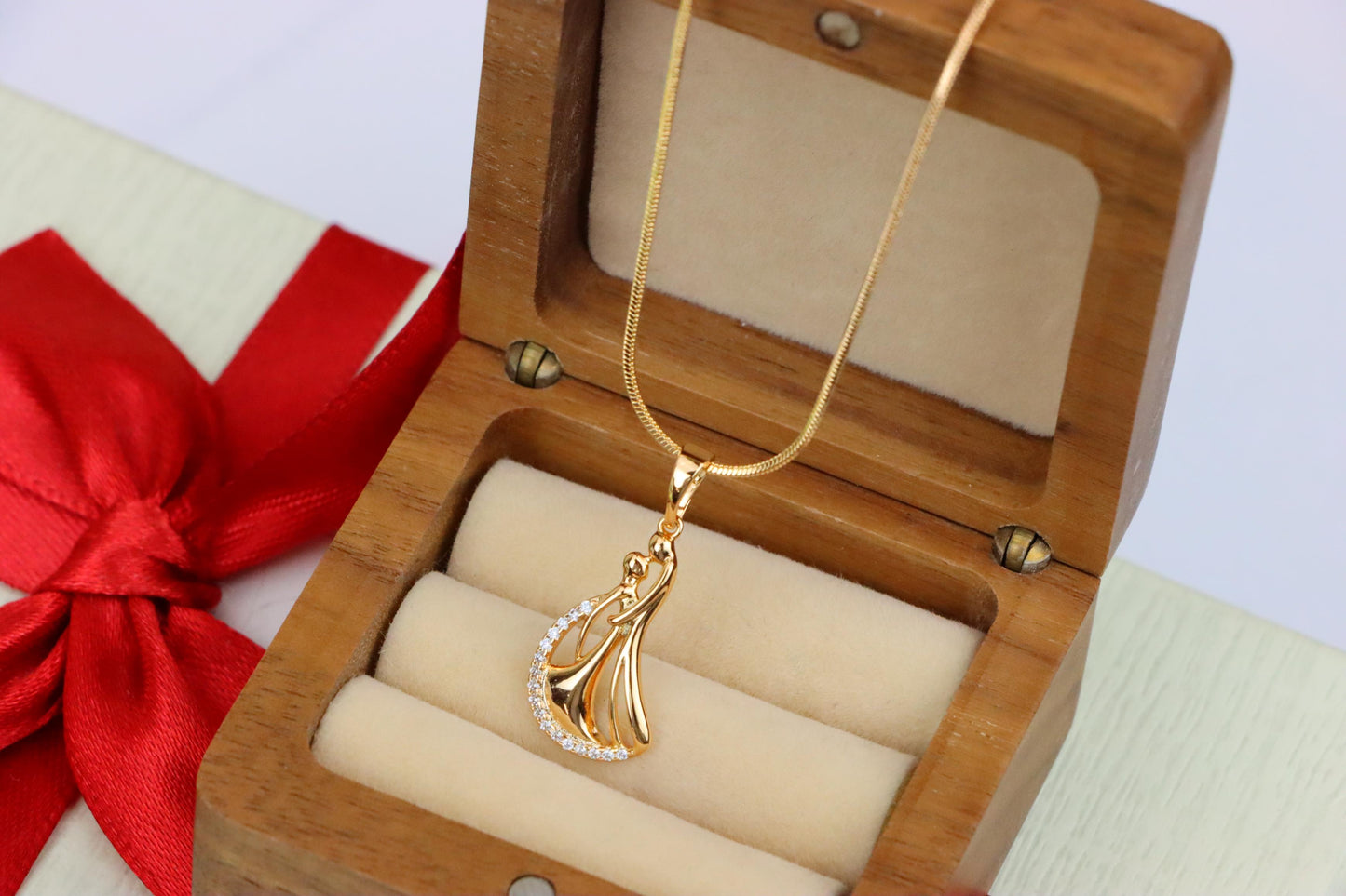 Dancing Couple Rose Gold Pendant with Crystals, XPPT1568 (2144-8)