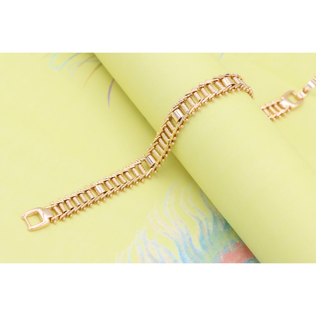 Elegant Rose Gold Plated Textured Chain Bracelet, XPBL0867 (2087-6)