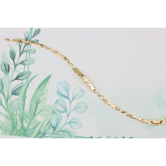 Trendy Zigzag Rose Gold Bracelet in High Quality Gold Plated Brass, XPBL0868 (2087-7)