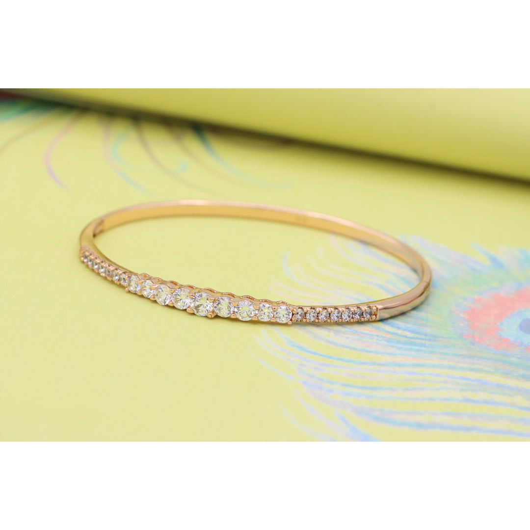 Elegant Rose Gold Bangle with Sparkling Center Crystal Accents, XPBL0435 (2044-5)