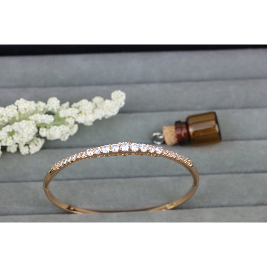 Elegant Rose Gold Bangle with Sparkling Center Crystal Accents, XPBL0435 (2044-5)