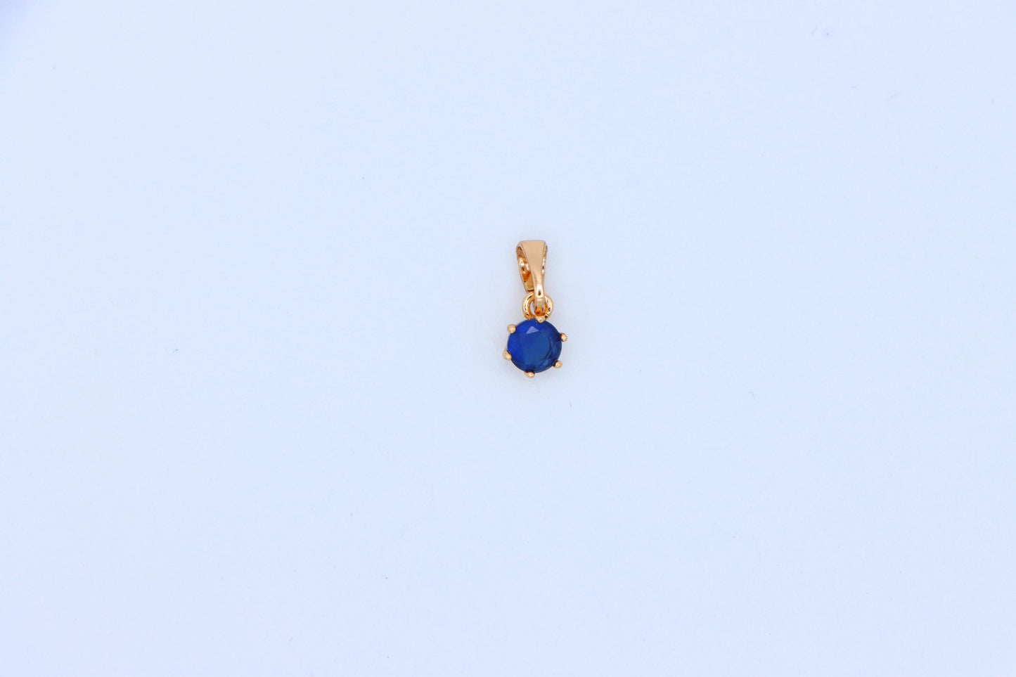 Tiny Blue Stone Pendant in Rose Gold Setting, XPPT1573 (2145-3)