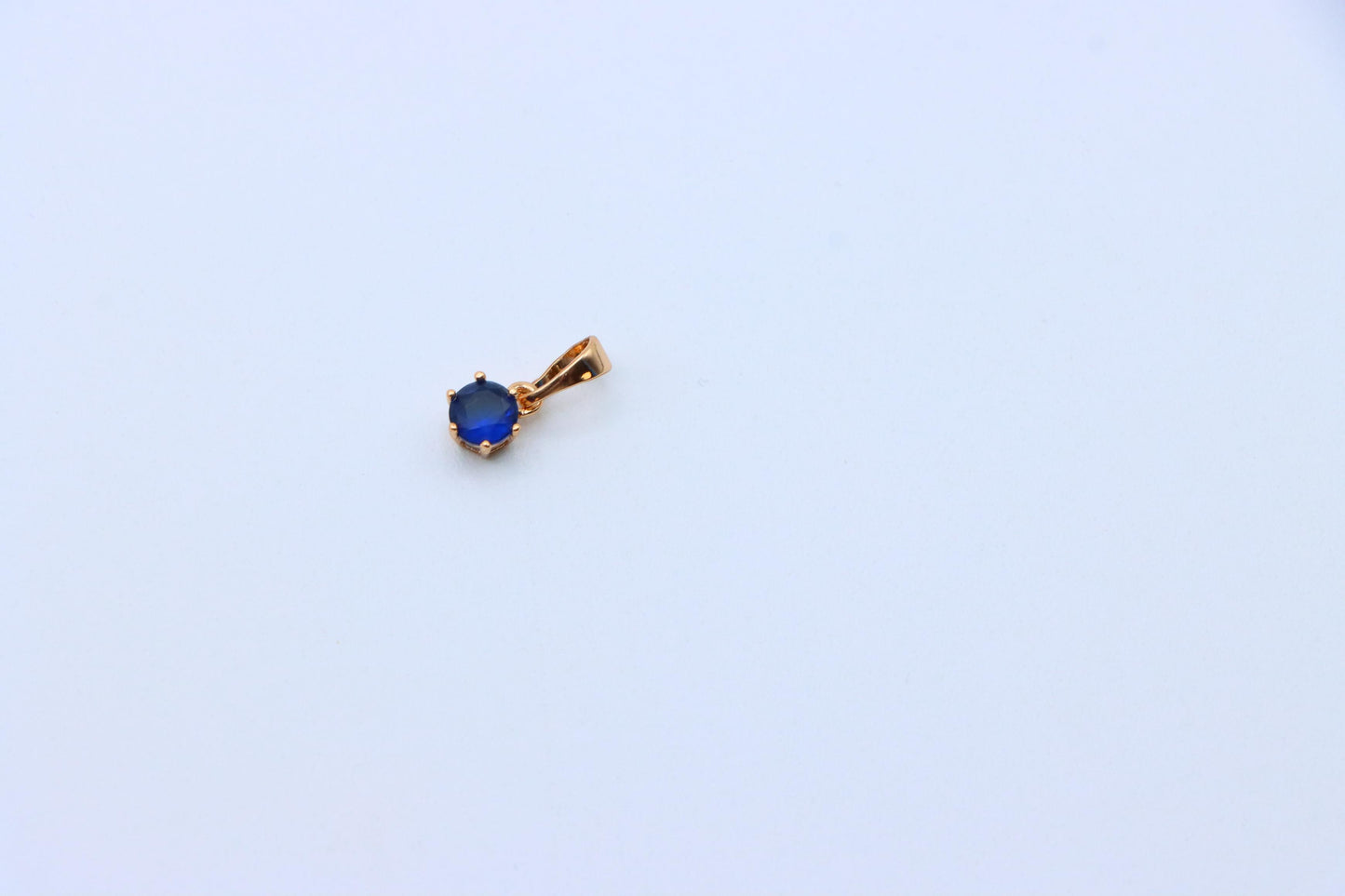 Tiny Blue Stone Pendant in Rose Gold Setting, XPPT1573 (2145-3)