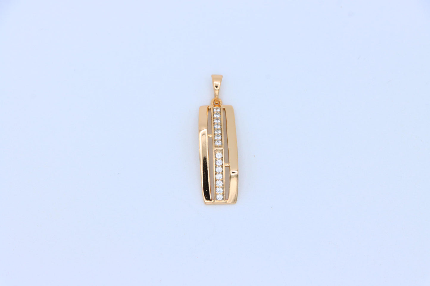 Vertical Bar Rose Gold Pendant with Crystal Strip, XPPT1574 (2145-4)