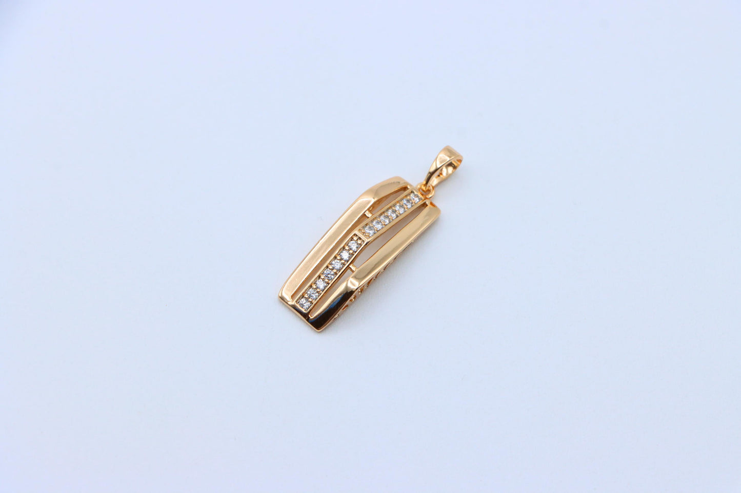 Vertical Bar Rose Gold Pendant with Crystal Strip, XPPT1574 (2145-4)