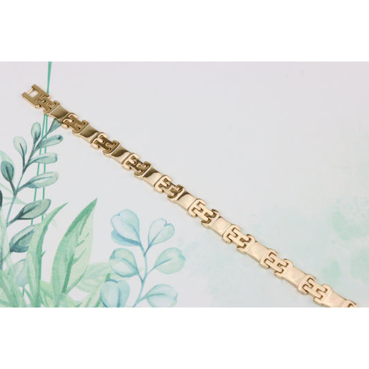 Rose Gold Polished Link Bracelet in 19cm Gold Plated Brass, XPBL0874 (2088-3)