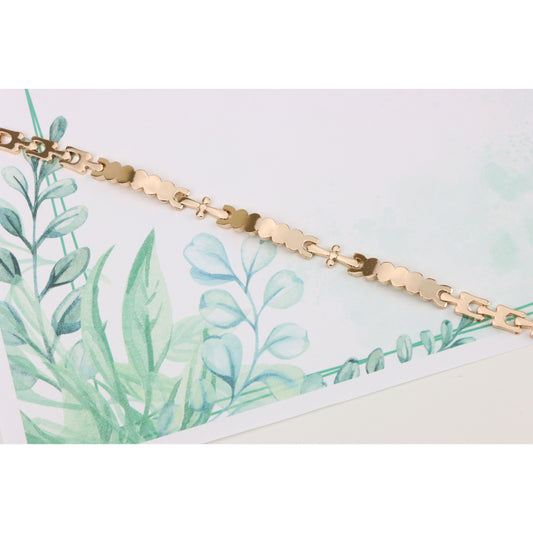 Elegant Rose Gold Bracelet with Smooth Scalloped Link Design, XPBL0875 (2088-4)