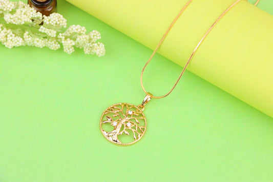 Elegant Tree of Life Rose Gold Pendant with Crystal Accents, XPPT1197 (2120-6)