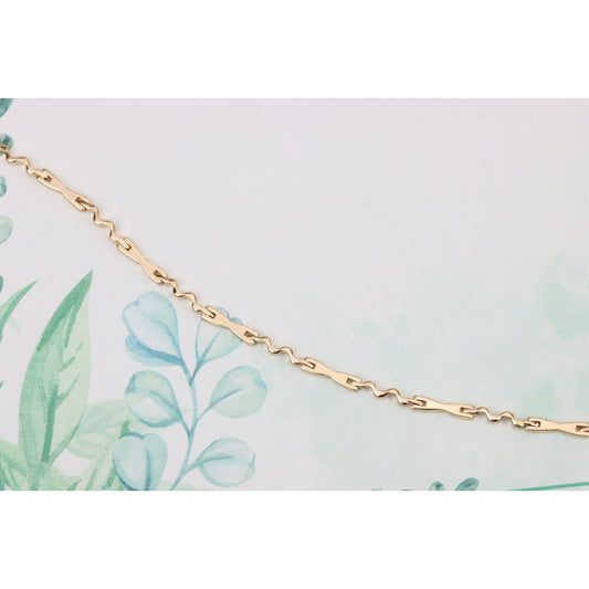 Wavy Link Rose Gold Bracelet in High-Polish Finish, XPBL0882 (2089-1)