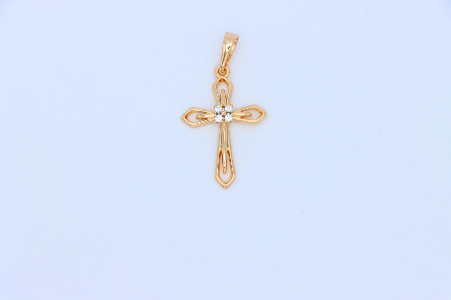 Rose Gold Cross Pendant with Crystals – Elegant Design, XPPT1586 (2146-6)