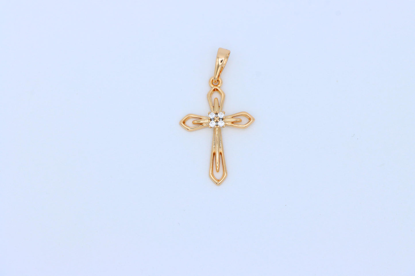 Rose Gold Cross Pendant with Crystals – Elegant Design, XPPT1586 (2146-6)