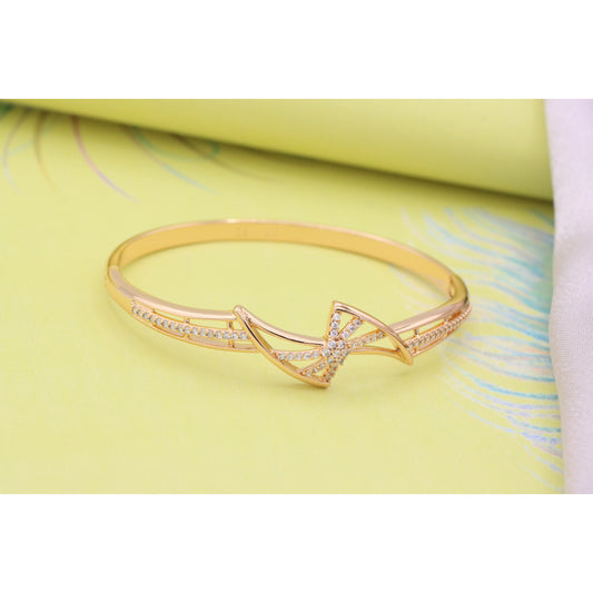 Radiant Rose Gold Bangle with Starburst CZ Accents, XPBL0461 (2047-1)