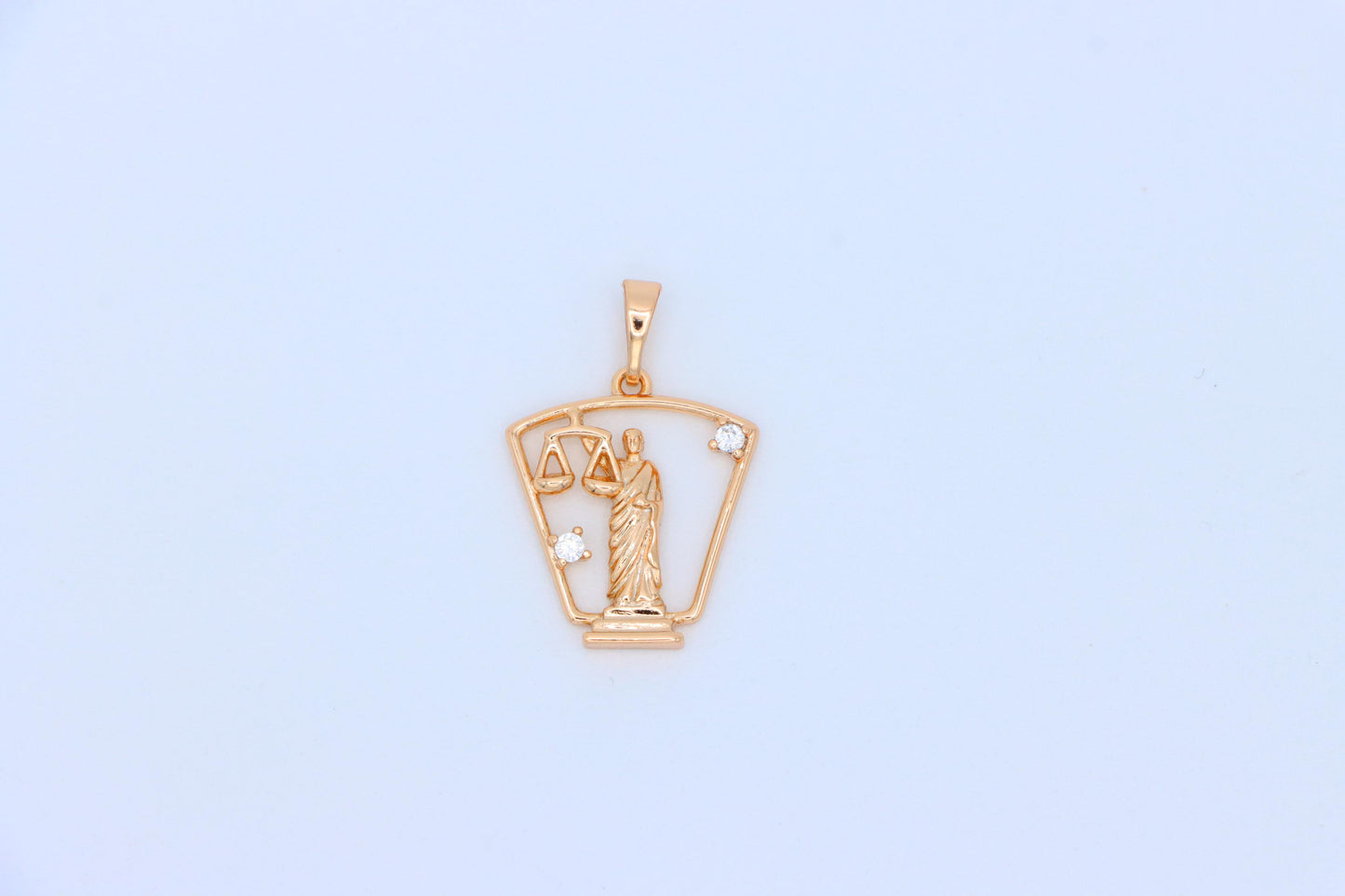 Lady Justice Rose Gold Pendant with Crystal Accents, XPPT1588 (2146-8)
