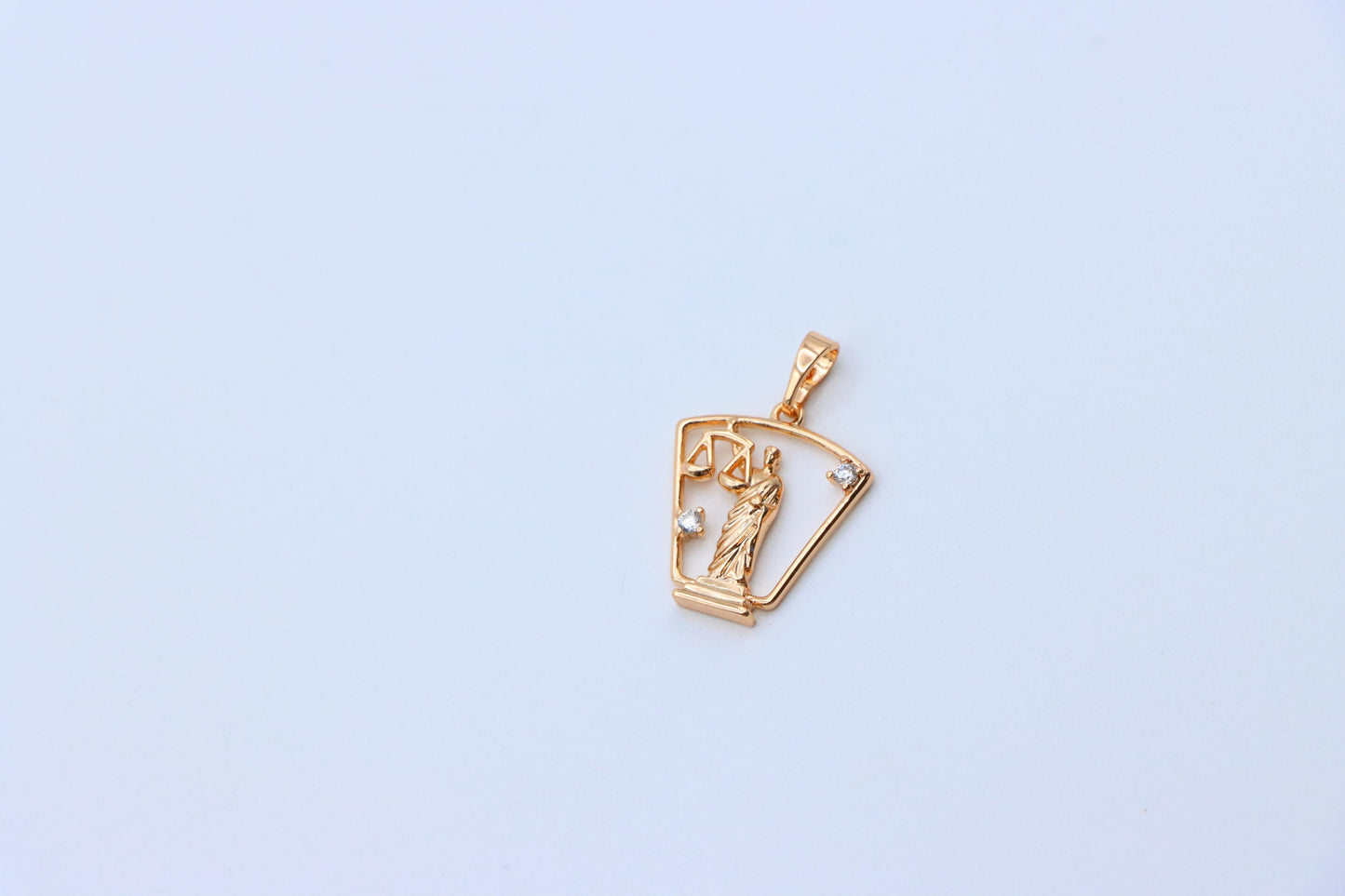 Lady Justice Rose Gold Pendant with Crystal Accents, XPPT1588 (2146-8)
