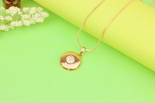 Rose Gold Round Pendant with Center CZ Stones – Elegant Finish, XPPT1203 (2121-2)