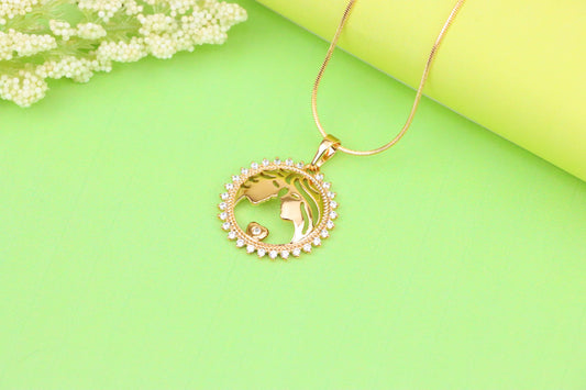 Rose Gold Mother & Child Pendant with CZ Accents, XPPT1204 (2121-3)