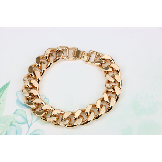Polished Rose Gold Chain Bracelet, Gold Plated, XPBL0888 (2089-7)