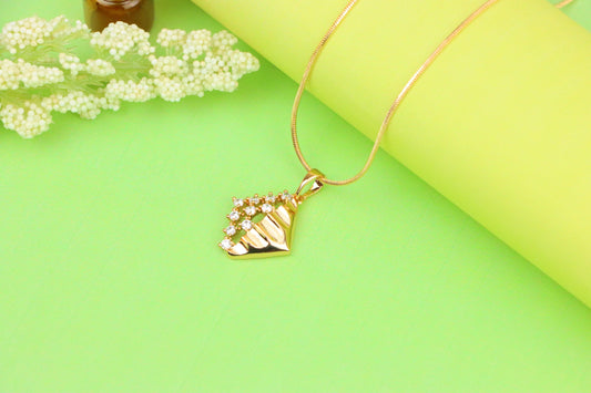 Rose Gold Geometric Pendant with Sparkling Stones, XPPT1213 (2121-9)