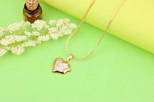 Rose Gold Heart Pendant with Sparkling Center, XPPT1214 (2121-10)