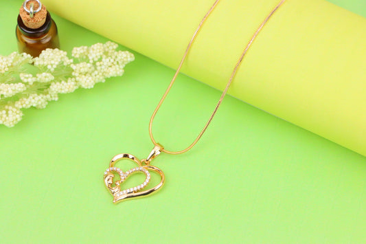 Rose Gold Heart Pendant with Mother & Child Design, XPPT1215 (2122-1)