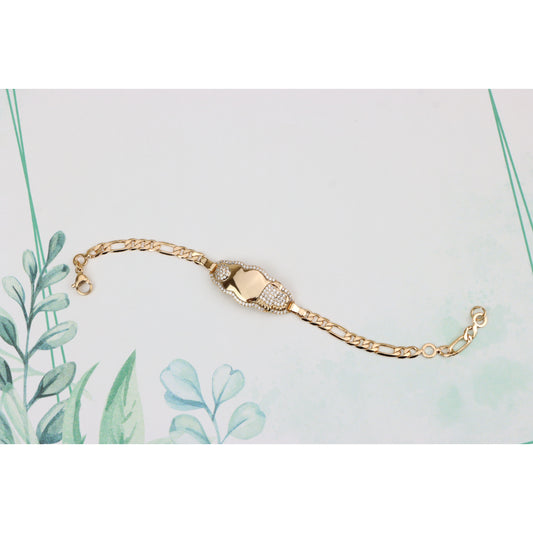 Elegant Rose Gold Bracelet with Crystal-Studded Artistic Center, XPBL0900 (2090-9)