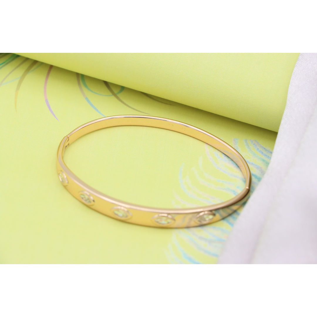 Elegant Rose Gold Bangle with Marquise-Cut Sparkling Stones, XPBL0490 (2049-10)