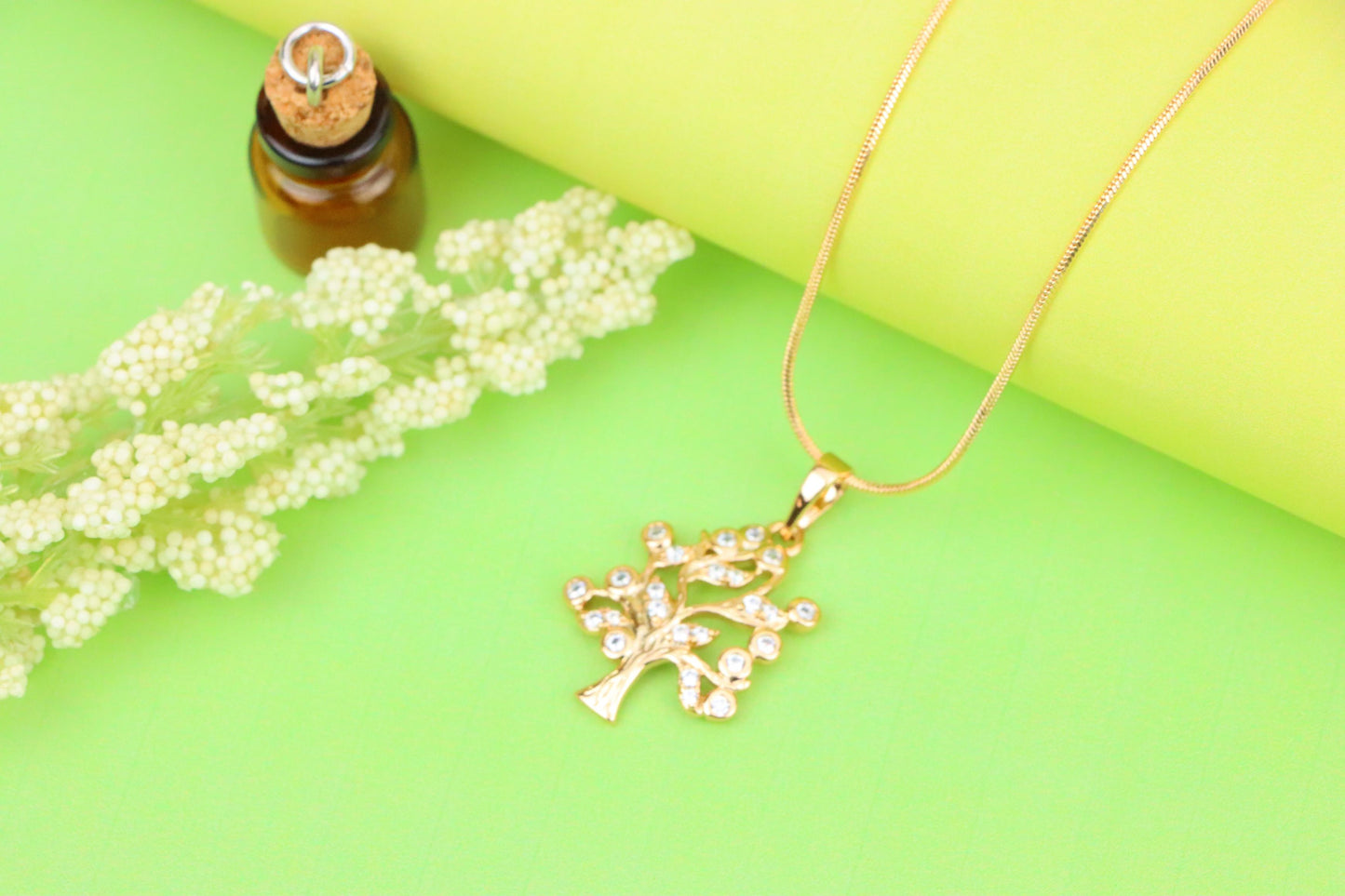 Tree of Life Rose Gold Pendant with Sparkling Stones, XPPT1217 (2122-3)