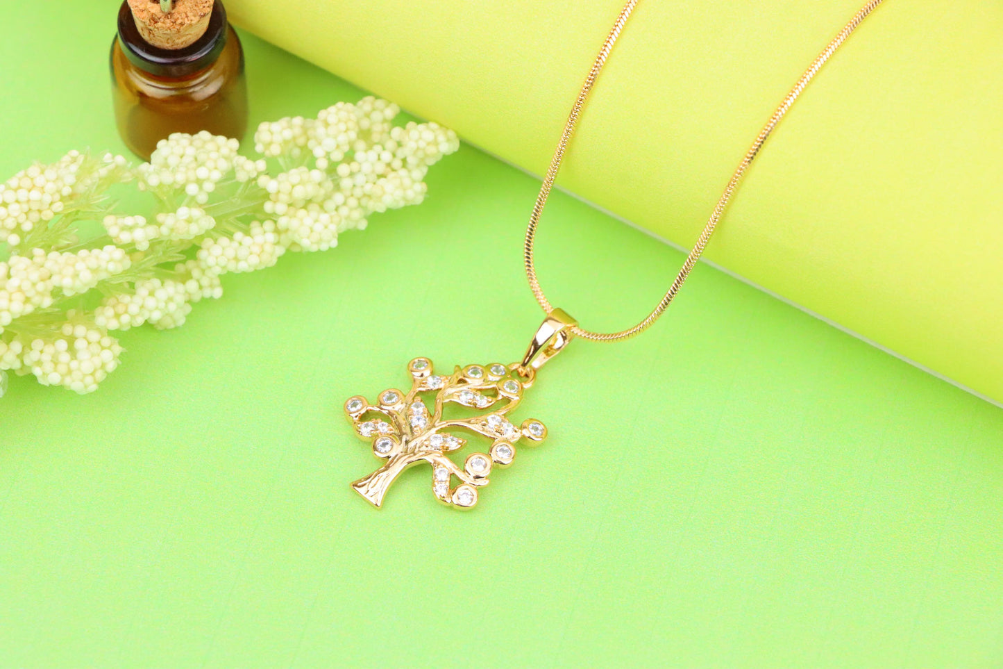 Tree of Life Rose Gold Pendant with Sparkling Stones, XPPT1217 (2122-3)