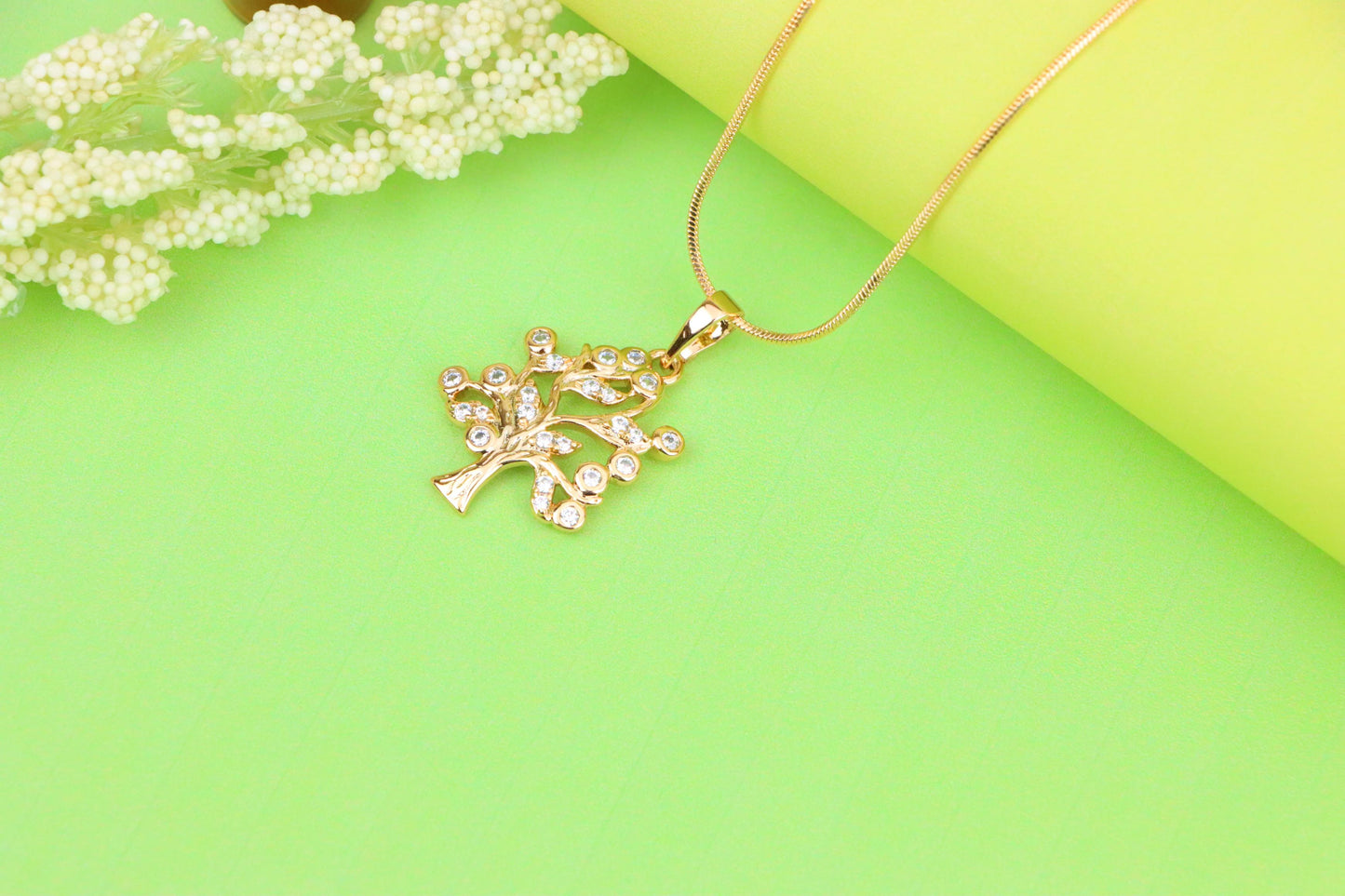 Tree of Life Rose Gold Pendant with Sparkling Stones, XPPT1217 (2122-3)
