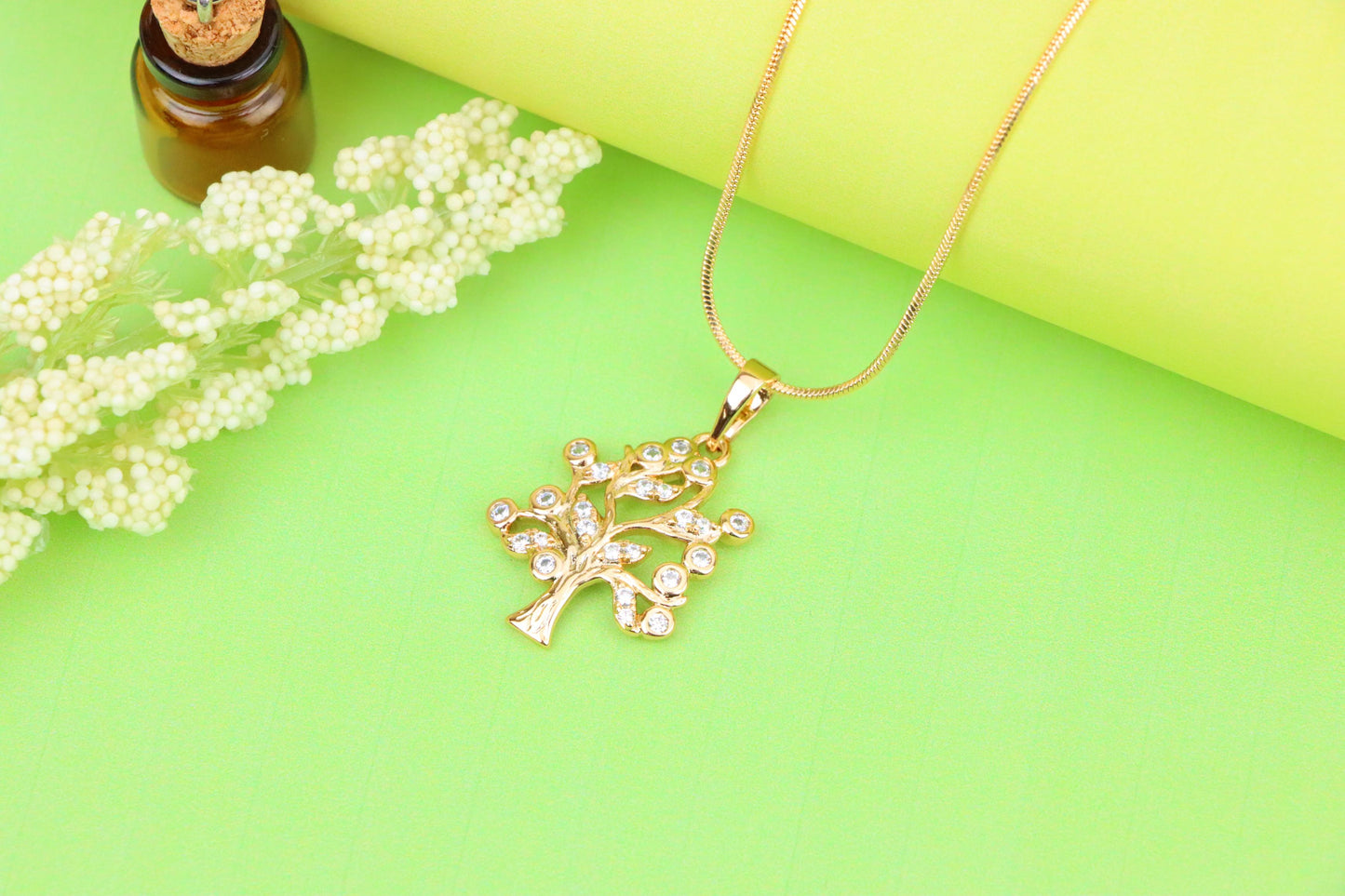 Tree of Life Rose Gold Pendant with Sparkling Stones, XPPT1217 (2122-3)
