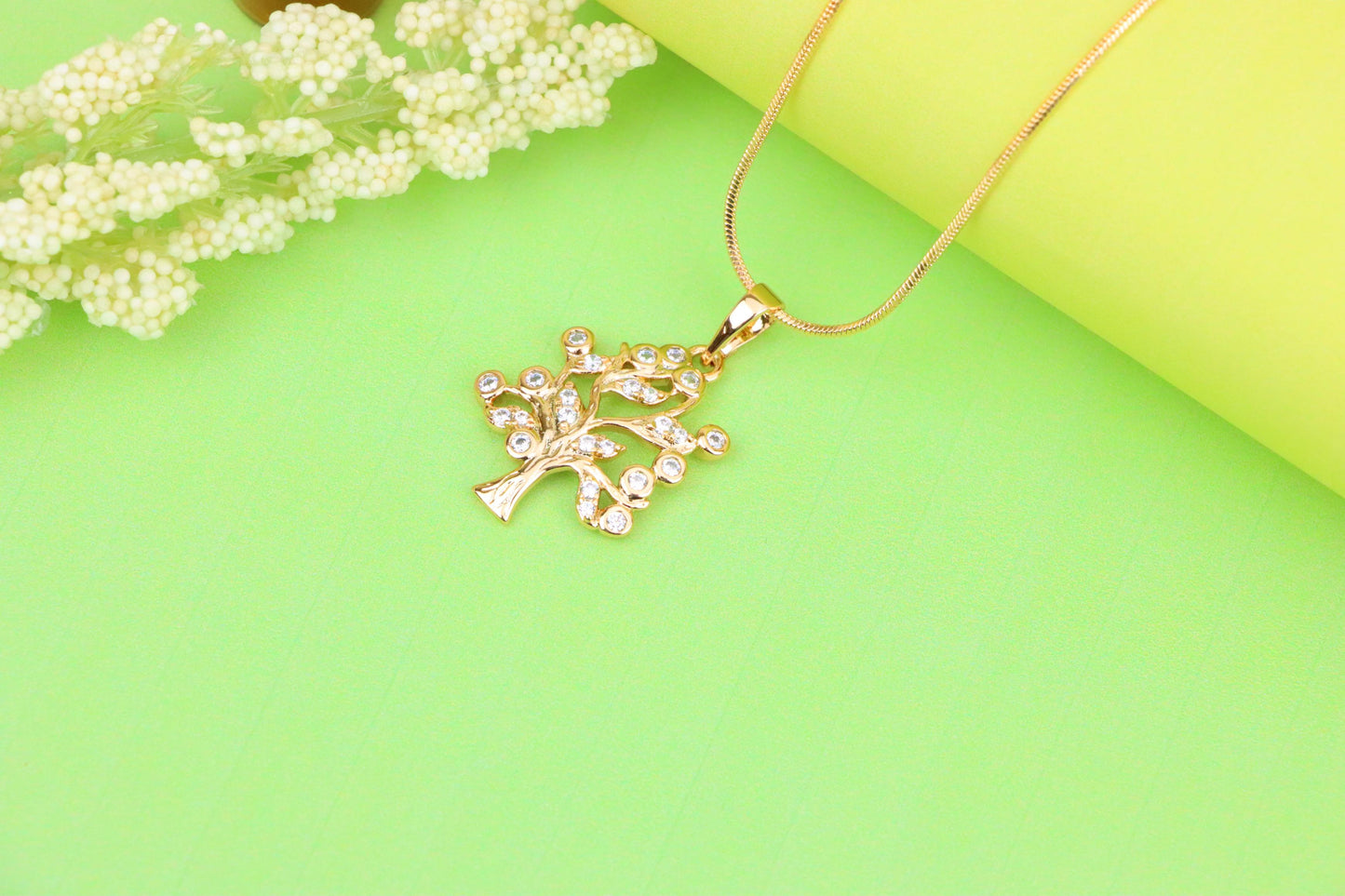 Tree of Life Rose Gold Pendant with Sparkling Stones, XPPT1217 (2122-3)