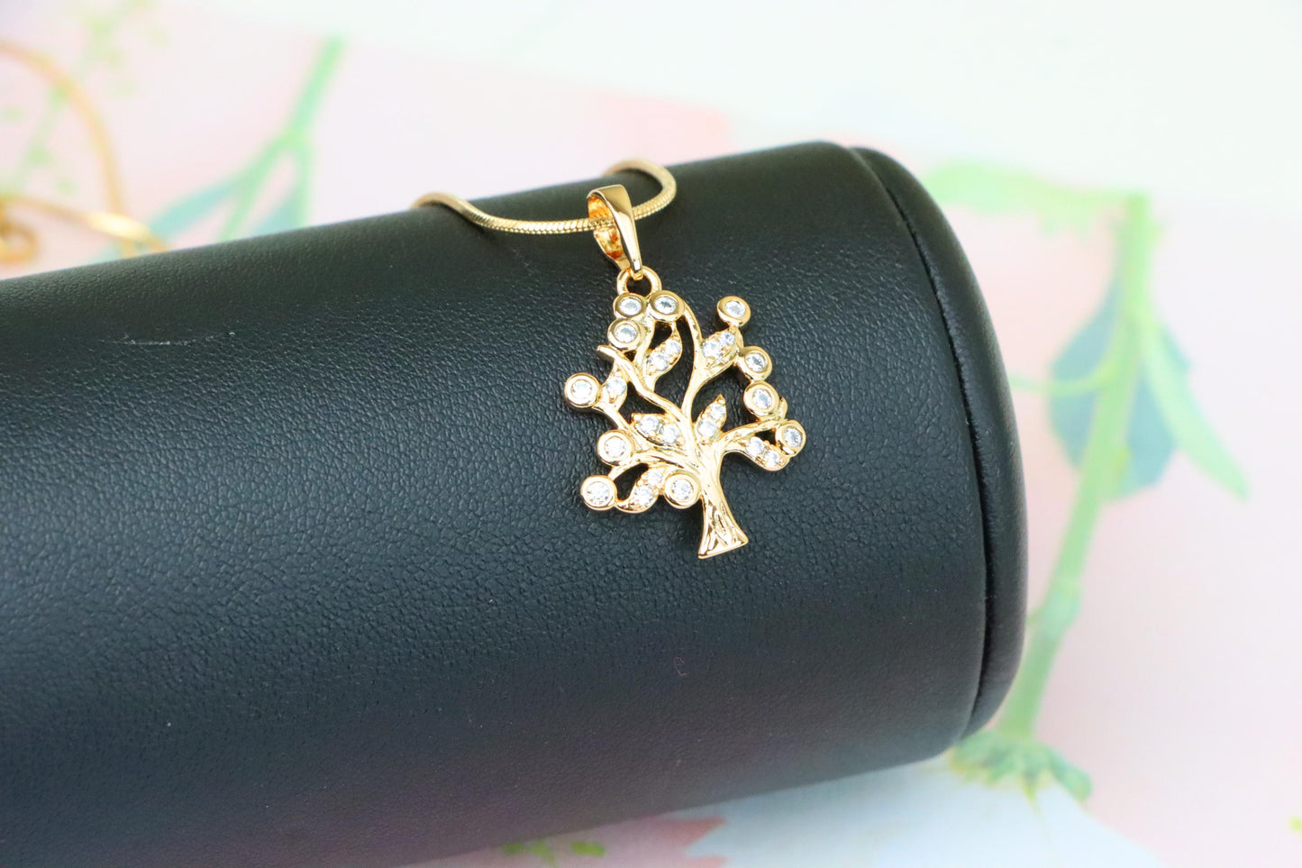 Tree of Life Rose Gold Pendant with Sparkling Stones, XPPT1217 (2122-3)