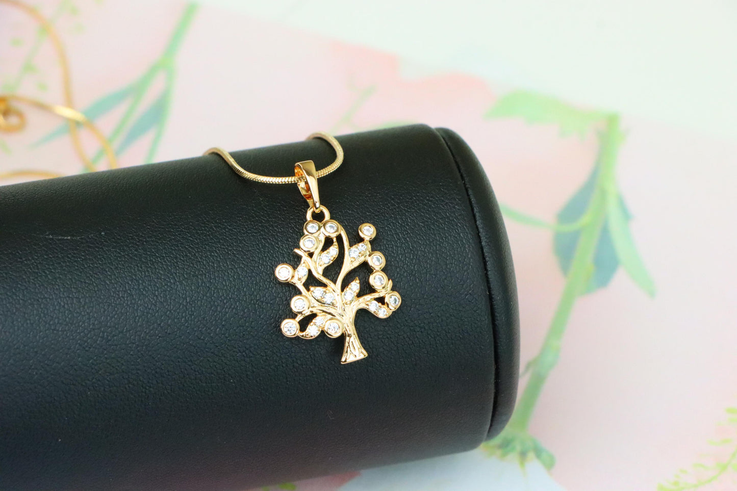 Tree of Life Rose Gold Pendant with Sparkling Stones, XPPT1217 (2122-3)