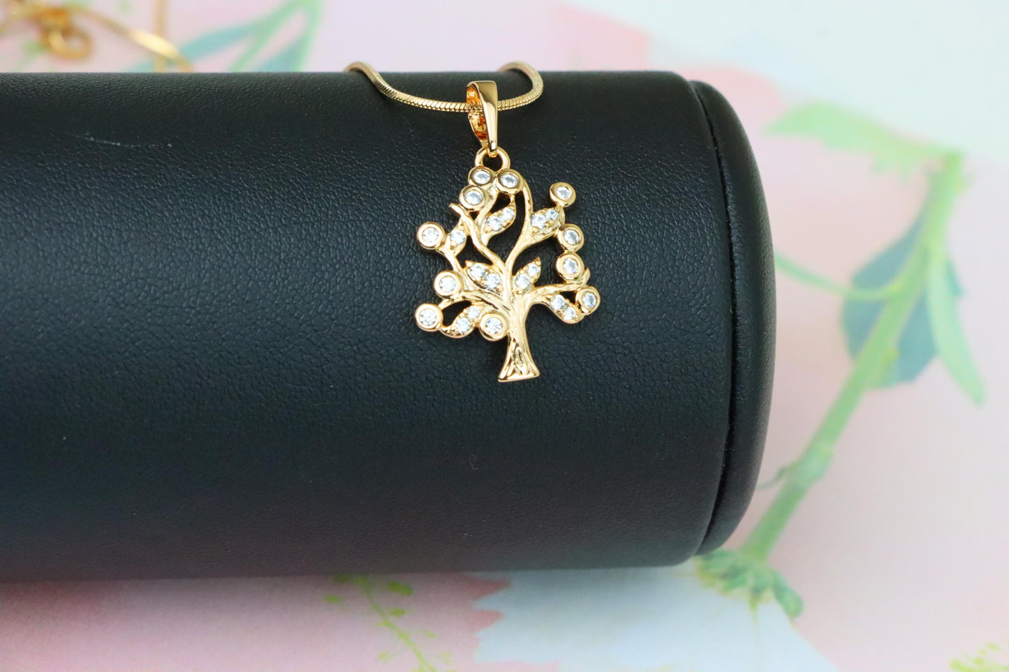 Tree of Life Rose Gold Pendant with Sparkling Stones, XPPT1217 (2122-3)