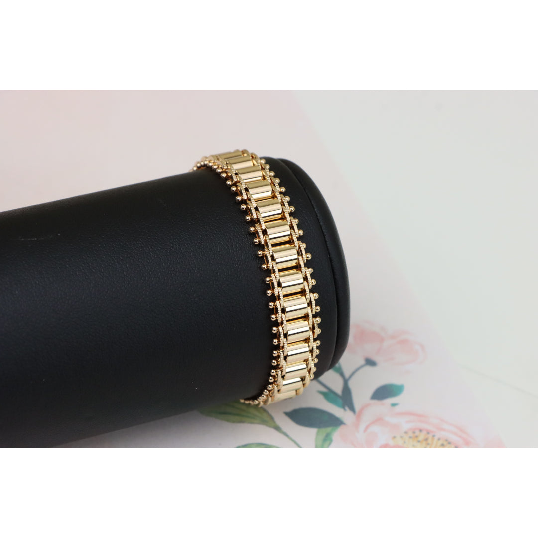 Elegant Rose Gold Plated Bracelet with Geometric Bar Design,XPBL0910 (2091-9)