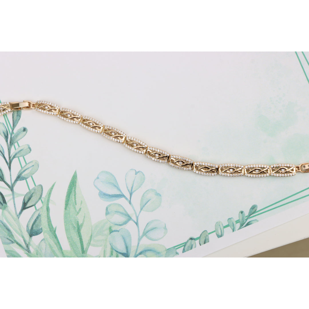 Elegant Rose Gold Bracelet with Crystal Accents, XPBL0911 (2091-10)