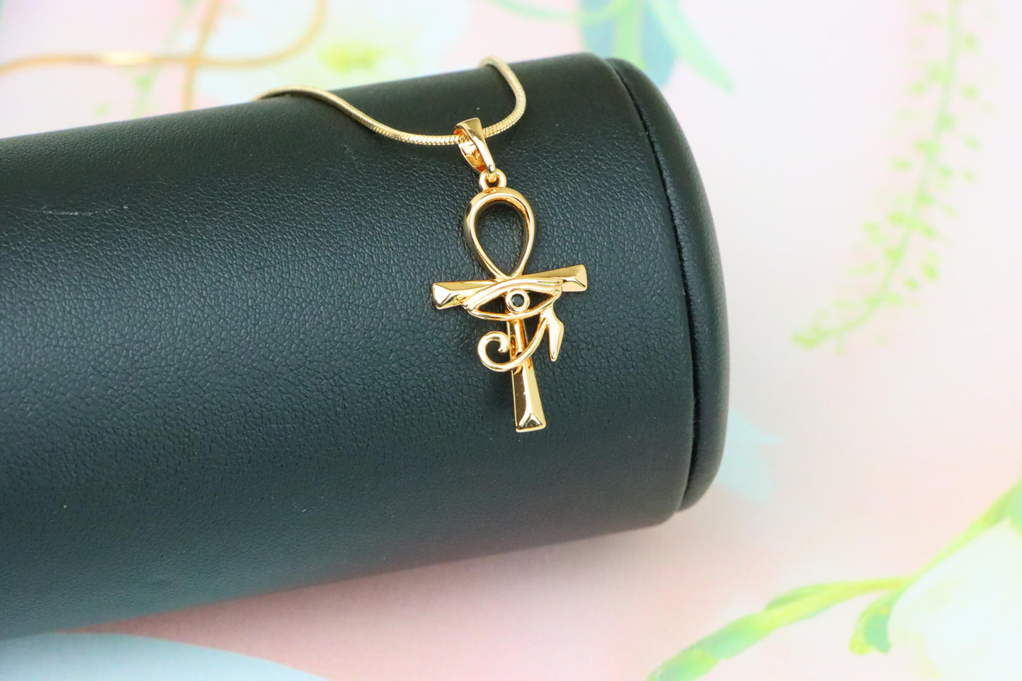 Rose Gold Ankh Cross Pendant with Eye of Horus Design, XPPT1226 (2123-2)
